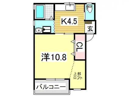 中野ハイツIII(1K/2階)の間取り写真