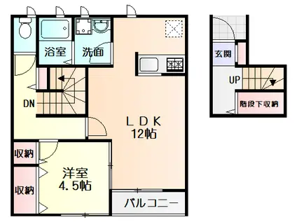 グロースガーデンS(1LDK/2階)の間取り写真