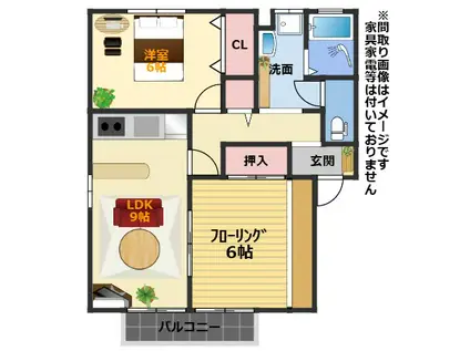 レイクサイド則貞(2LDK/2階)の間取り写真