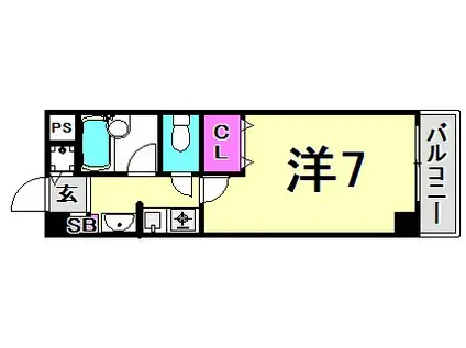 エスポワール西宮(1K/6階)の間取り写真