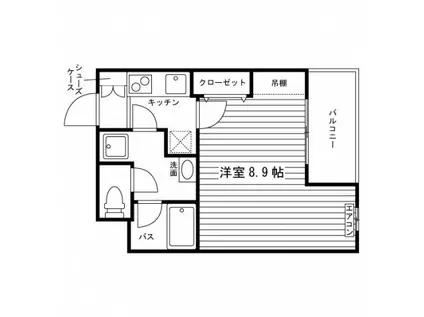 パルウェーブ表山(1K/3階)の間取り写真