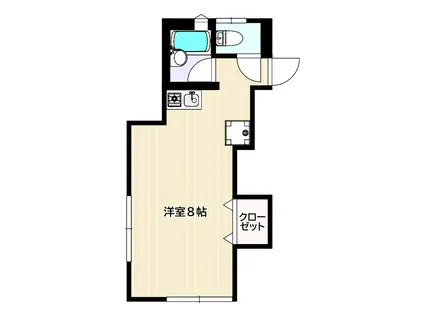 蓬莱荘(ワンルーム/2階)の間取り写真