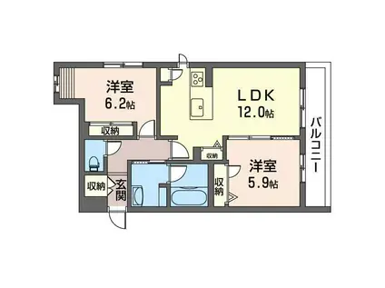 AVANCE(2LDK/4階)の間取り写真