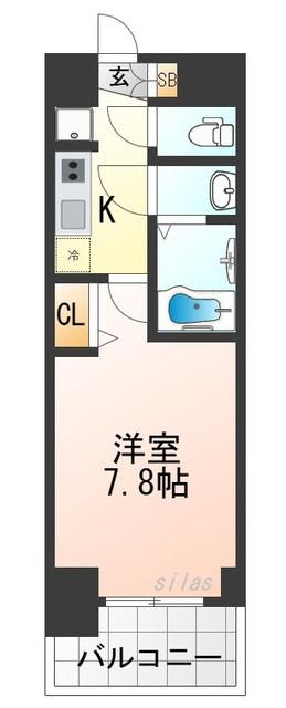 ソルテラス大阪BAY STATION SIDE(1K/7階)の間取り写真