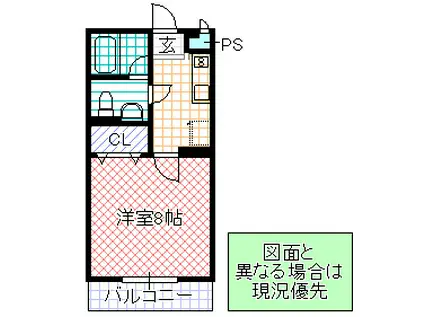 オリーブ天久保C棟(1K/2階)の間取り写真