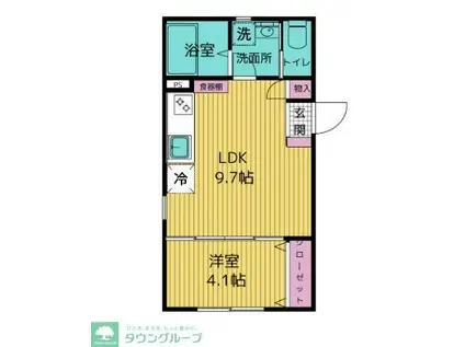 フェリチタヘイワダイ(1LDK/2階)の間取り写真