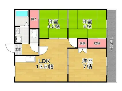 サンファーストウエダ(3DK/2階)の間取り写真