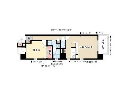 レジデンスMTY(1LDK/3階)の間取り写真