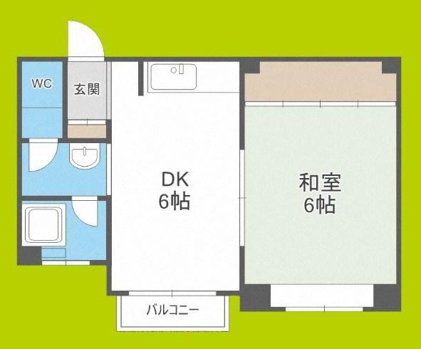 栗田マンション(1DK/3階)の間取り写真