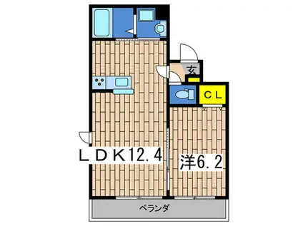 ベルヴィ(1LDK/1階)の間取り写真