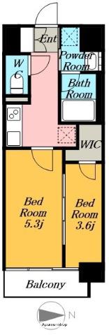 S-RESIDENCE烏森AUREATE(2K/10階)の間取り写真