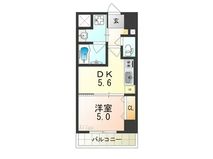 グレースエビス(1DK/2階)の間取り写真