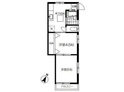 シャルム・イワサ(2K/1階)の間取り写真