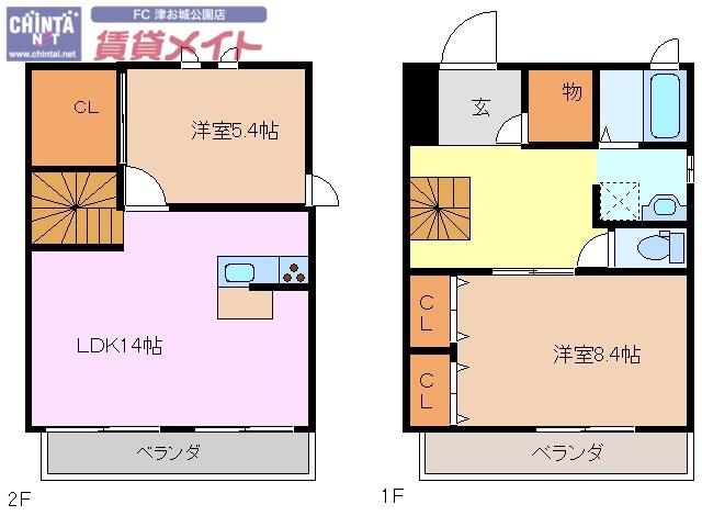 セレーノ鳥居町(2LDK/1階)の間取り写真