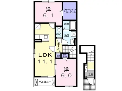 メゾンブローテ G(2LDK/2階)の間取り写真