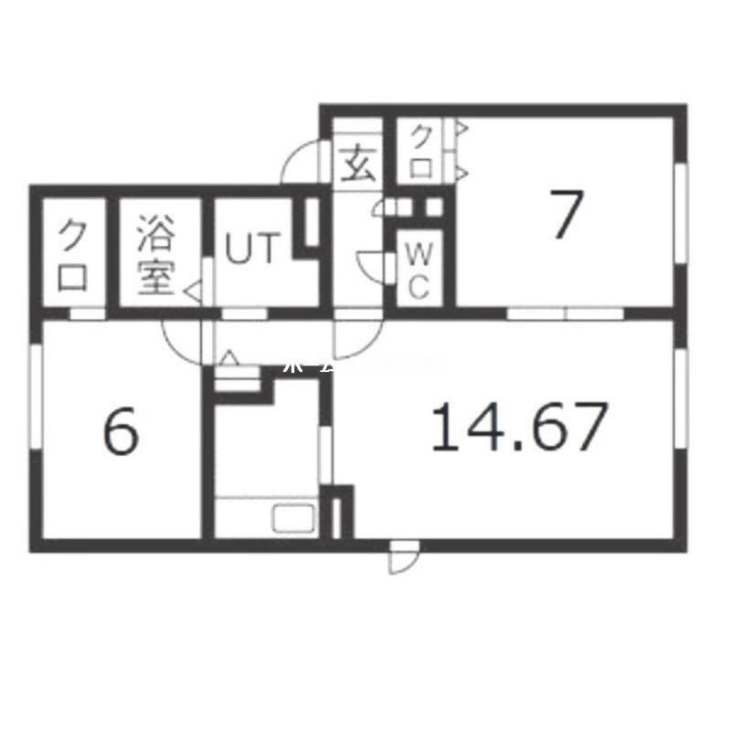 ソレイユB(2LDK/2階)の間取り写真