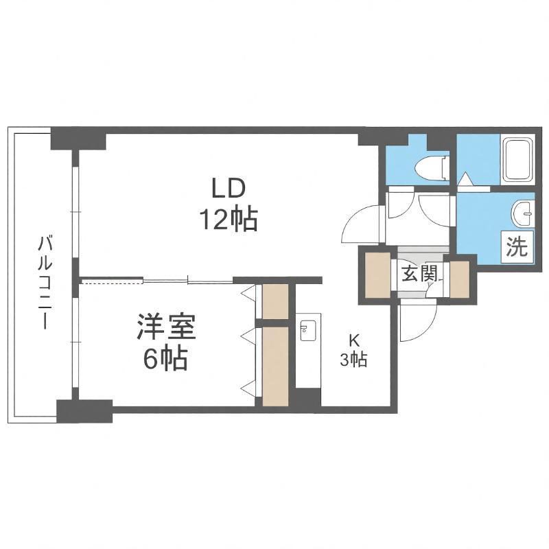 ティアラタワー中島倶楽部(1LDK/23階)の間取り写真