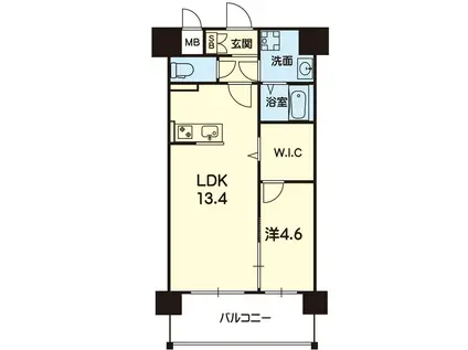 ライズ大津V(1LDK/7階)の間取り写真