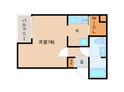 CASA武庫川Ⅱ(1K/2階)の間取り写真