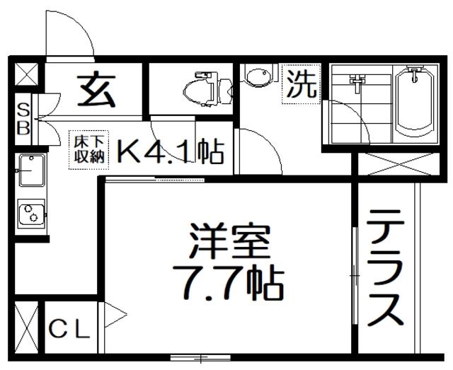 シャーメゾンメルベイユ(1K/1階)の間取り写真