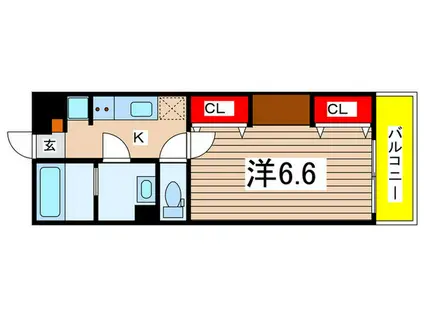 ガーデン アステリア 西千葉(1K/1階)の間取り写真