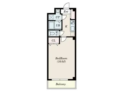 カーサノザキVII(1K/1階)の間取り写真