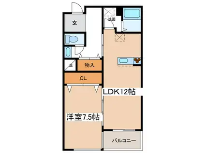 マンション千代本(1LDK/2階)の間取り写真