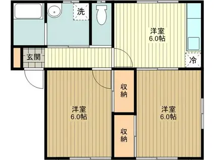 ウイングM(2DK/1階)の間取り写真