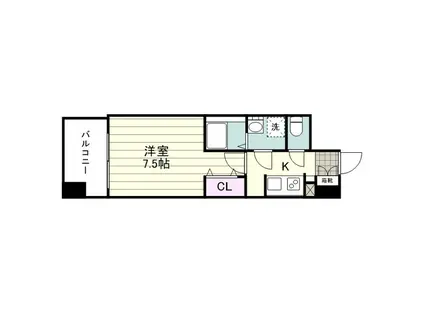 SーRESIDENCE 小川町(1K/13階)の間取り写真