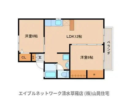 セジュールかねやま II(2LDK/2階)の間取り写真