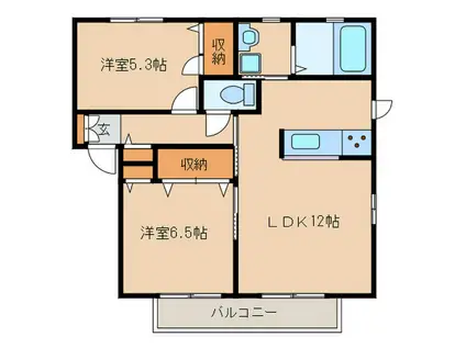 バリュージュ南山(2LDK/2階)の間取り写真
