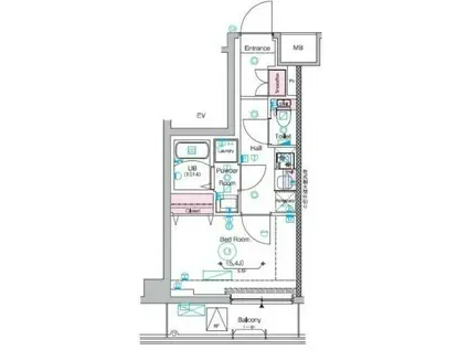 ハイズ戸田マキシヴ(1K/1階)の間取り写真