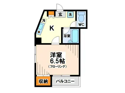 FYハイア(1K/2階)の間取り写真