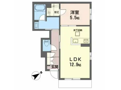 ジョリカVIII(1LDK/1階)の間取り写真