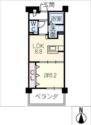 ココドール鳴子(1LDK/2階)の間取り写真