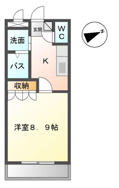 パル・川成(1K/1階)の間取り写真