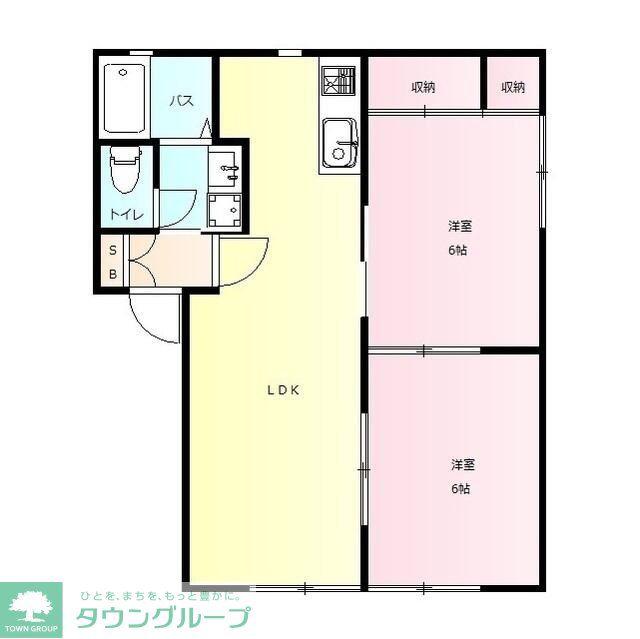 セシリアン(2LDK/2階)の間取り写真