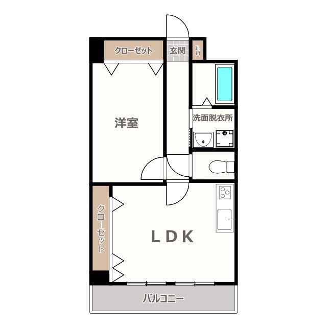 カサ・プリマヴェーラ(1LDK/6階)の間取り写真