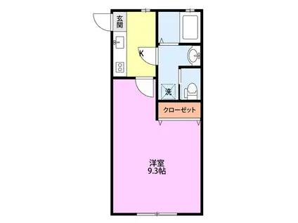 グリーンハウス(1K/2階)の間取り写真