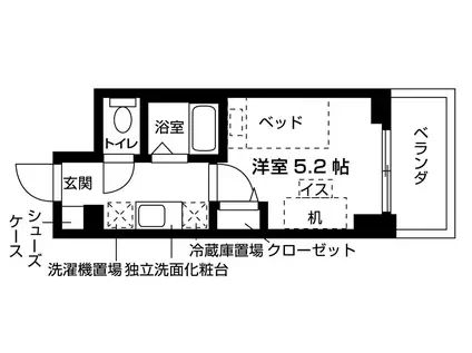 キャンパスヴィレッジ京都今出川通(ワンルーム/3階)の間取り写真