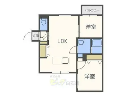 ラチーマ ザ サード(2LDK/2階)の間取り写真