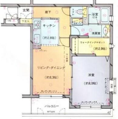 エレガンス代々木(1LDK/4階)の間取り写真
