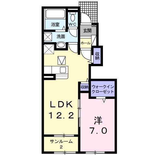 フリーデ 越生(1LDK/1階)の間取り写真