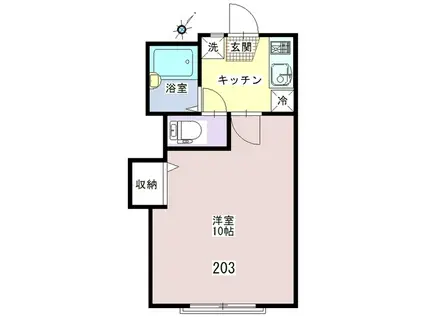 プラネットハウス(1K/2階)の間取り写真