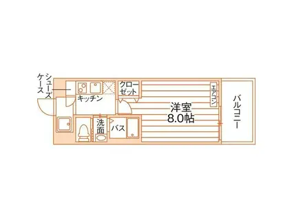 レジデンシア砂田橋(1K/8階)の間取り写真