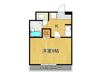 レナジアつくば(1K/3階)の間取り写真