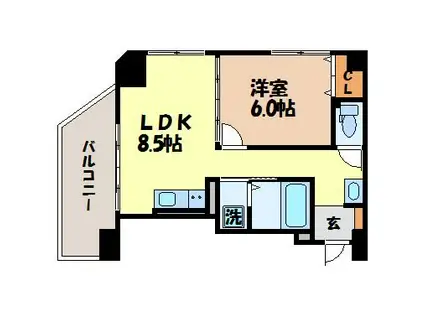 リッチモンド(1LDK/5階)の間取り写真