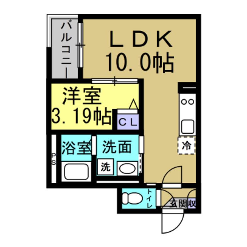 JACK SHINKAIIV(1LDK/2階)の間取り写真