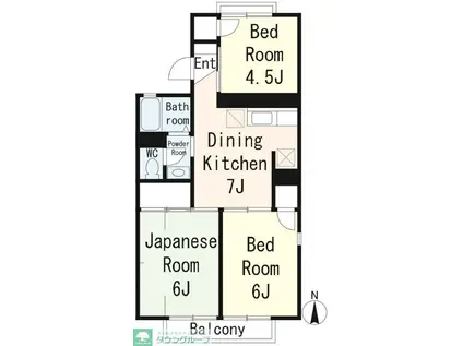 グリーンパーク越谷A棟(3DK/1階)の間取り写真