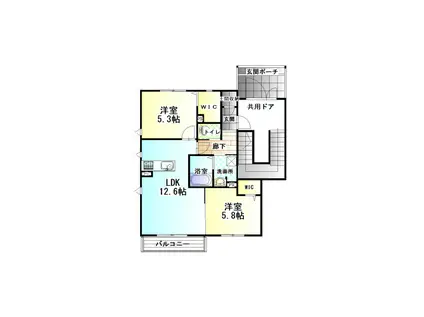 SHA MAISON K2(2LDK/1階)の間取り写真